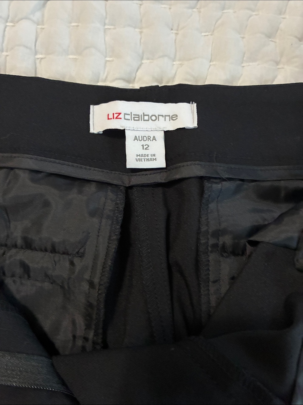 Liz Claiborne Navy staight Leg Pants Audra size 12 - Picture 4 of 4